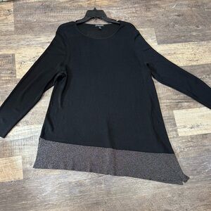 Eileen Fisher Black and Gray Tunic Top